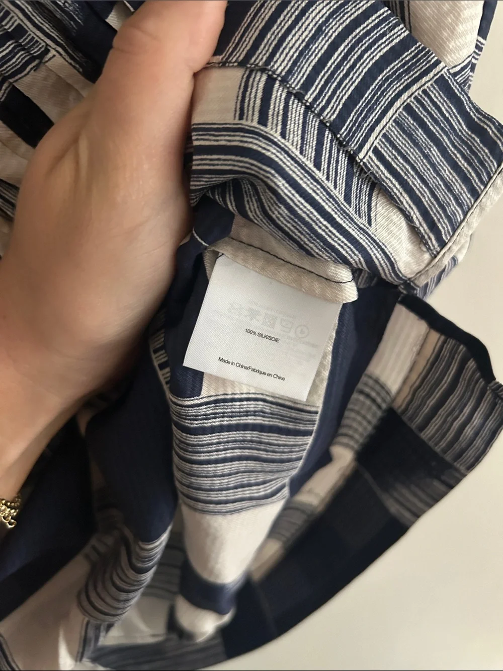 Tory Burch Navy and White Ruffle V-Neck Sleeveless‎ Camisole